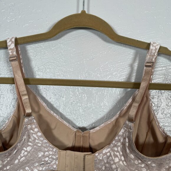 Soma Women 34D Bra Tan Minimizing Emma Underwire Back Closure Animal Jacquard - Picture 6 of 7